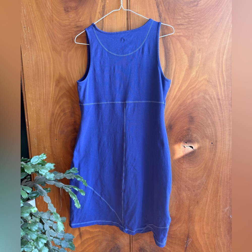 Athleta Tank dress Organic Cotton Mini. stretchy. Royal blue periwinkle - Picture 3 of 8